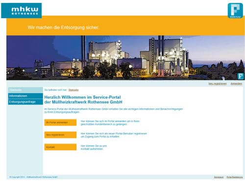 Service-Internetportal für MHKW Rothensee